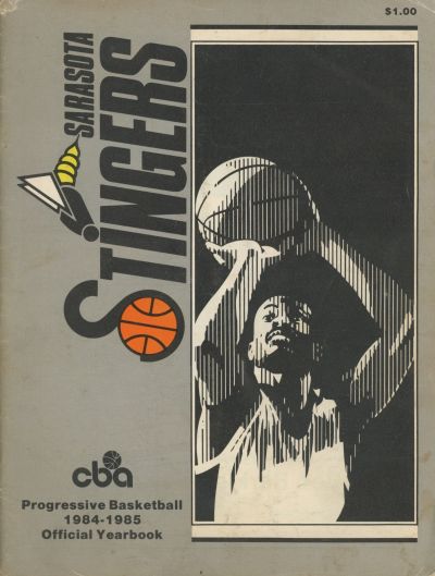 1984-85 Sarasota Stingers program from the Continental Basketball Association