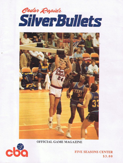 1988-89 Cedar Rapids Silver Bullets Program from the Continental Basketball Association