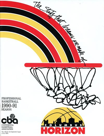 1990-91 Columbus Horizon Program from the Continental Basketball Association