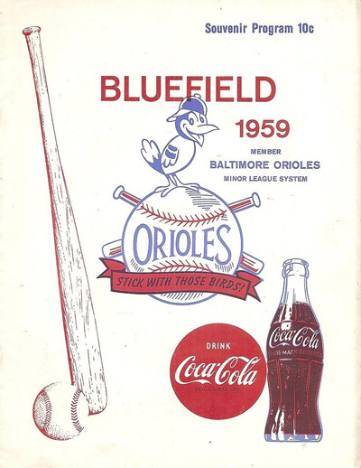 1959 Bluefield Orioles baseball program from the Appalachian League