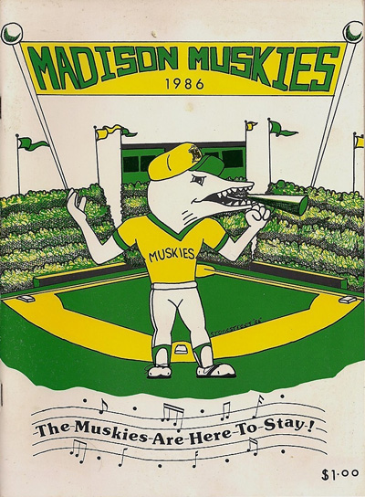 1986 Madison Muskies baseball program from the Midwest League