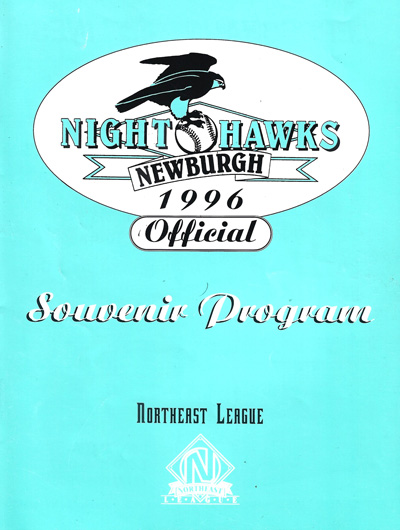 1996 Newburgh Nighthawks baseball program from the Northeast League