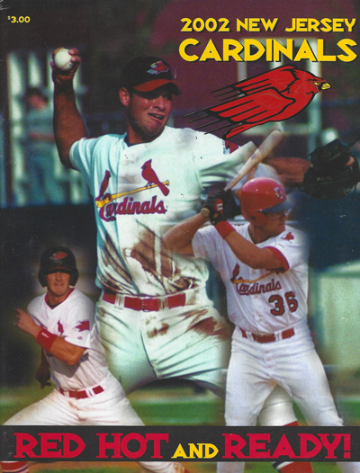 2002 New Jersey Cardinals baseball program from the New-York Penn League