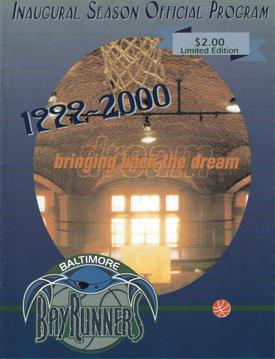 1999-00 Baltimore BayRunners Program from the International Basketball League