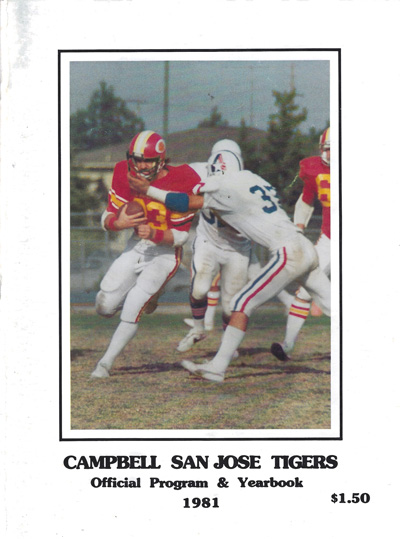 1981 Campbell-San Jose Tigers Yearbook from the California Football League