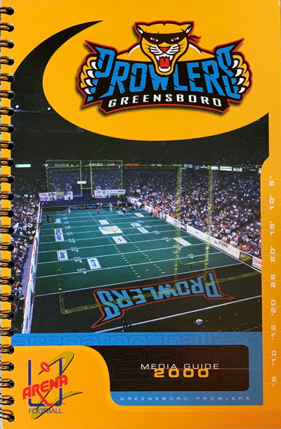 2000 Greensboro Prowlers Media Guide from Arena Football 2
