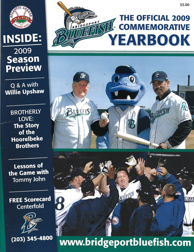2009 Bridgeport Bluefish baseball Yearbook from the Atlantic League