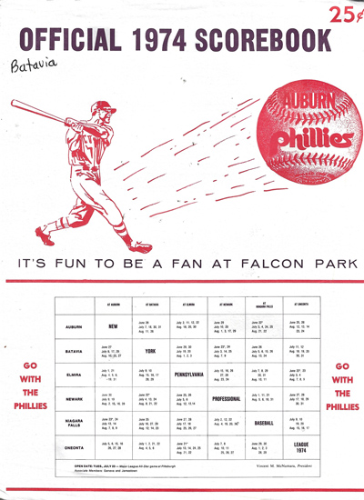 Auburn Phillies New York-Penn League Baseball