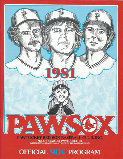 1981 Pawtucket Red Sox baseball program from the International League