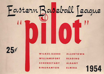1954 Eastern League Pilot baseball record book