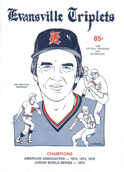1982 Evansville Triplets baseball program from the American Association