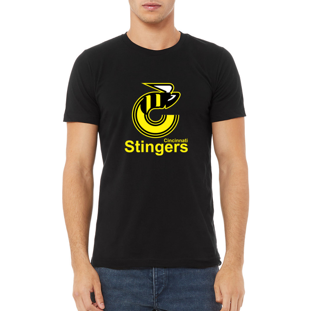 Cincinnati Stingers T-shirt. Black. WHA. Royal Retros