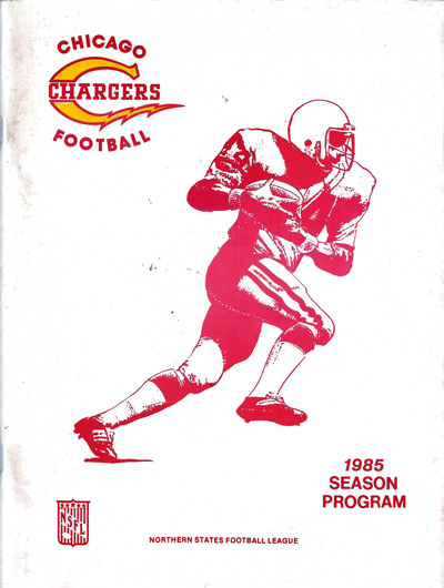 1985 Chicago Chargers program from the Northern States Football League
