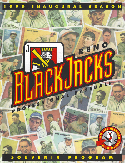 1999 Reno Blackjacks program from the Western Baseball League
