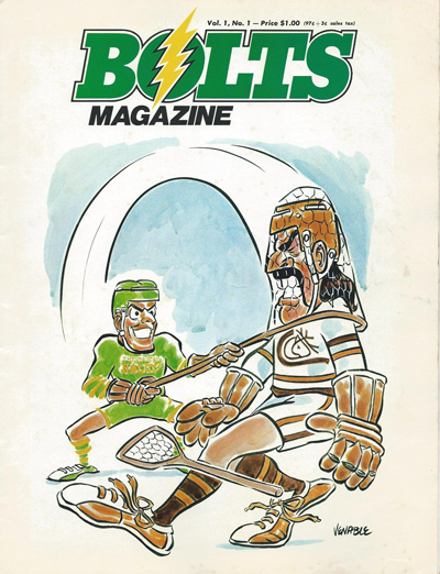 1975 Boston Bolts program from the National Lacrosse League