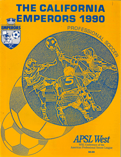 1990 California Emperors program from the American Professional Soccer League