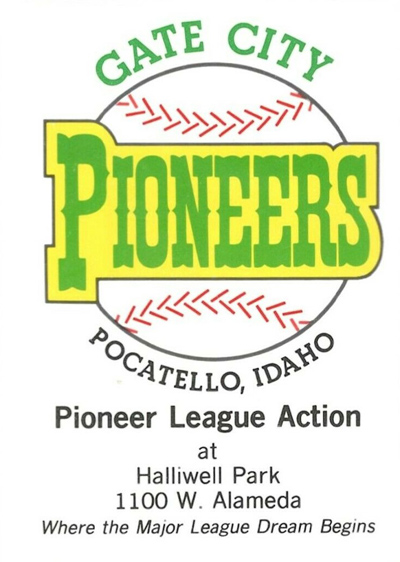 1990 Gate City Pioneers baseball pocket schedule from the Pioneer League