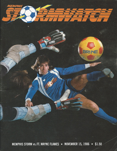 1986 Memphis Storm program from the American Indoor Soccer Association