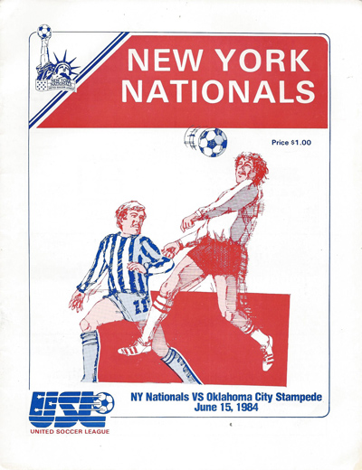 1984 New York Nationals program from the United Soccer League