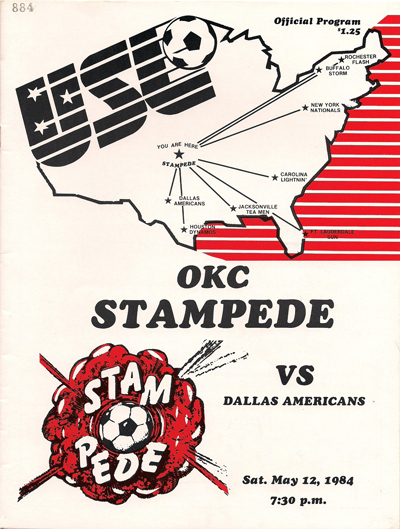 1984 Oklahoma City Stampede program from the United Soccer League