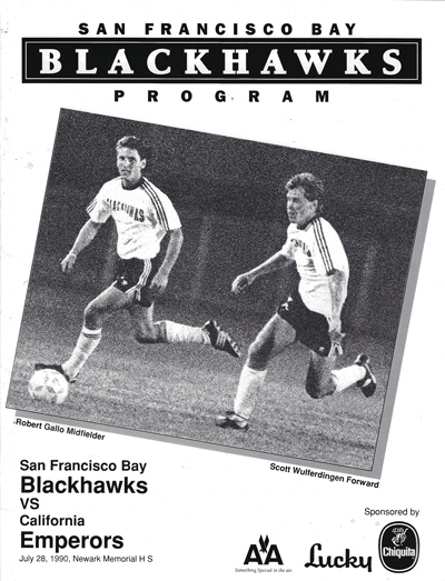 1990 San Francisco Bay Blackhawks Program from the American Professional Soccer League