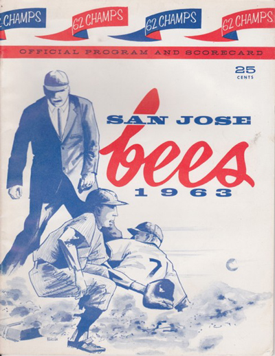 1963 San Jose Bees baseball program from the California League
