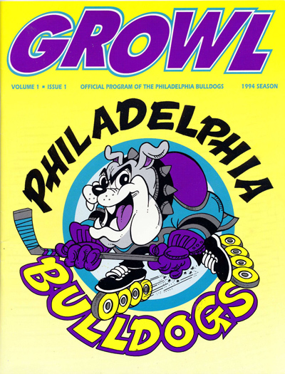 1994 Philadelphia Bulldogs Program from Roller Hockey International