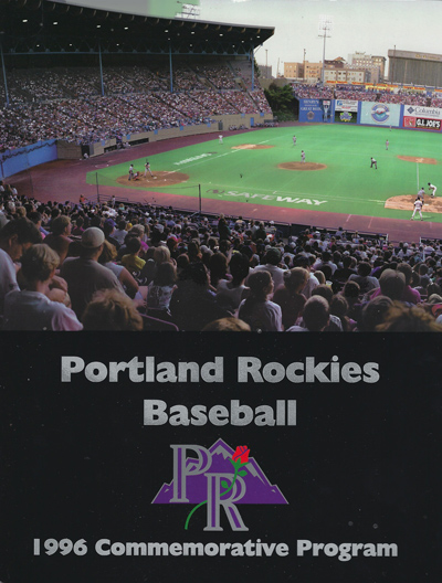 1996 Portland Rockies baseball program from the Northwest League