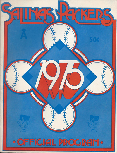 1975 Salinas Packers baseball program from the California League