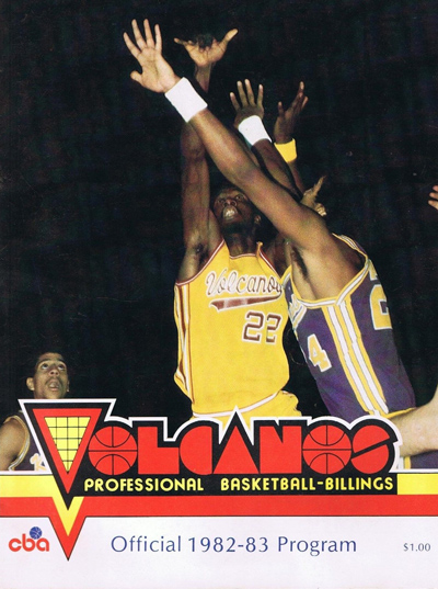 1982-83 Billings Volcanos program from the Continental Basketball Association