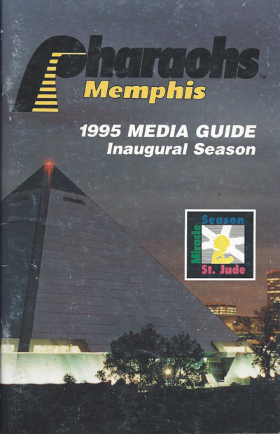 1995 Memphis Pharaohs Media Guide from the Arena Football League