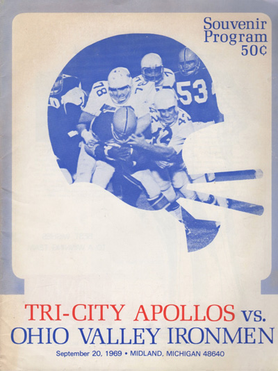 1969 Tri-City Apollos program from the Continental Football League