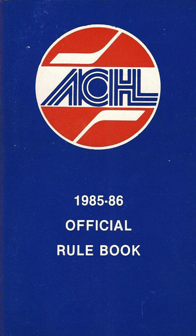 1985-86 Atlantic Coast Hockey League Rule Book