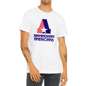 Birmingham Americans logo T-shirt, white, Royal Retros