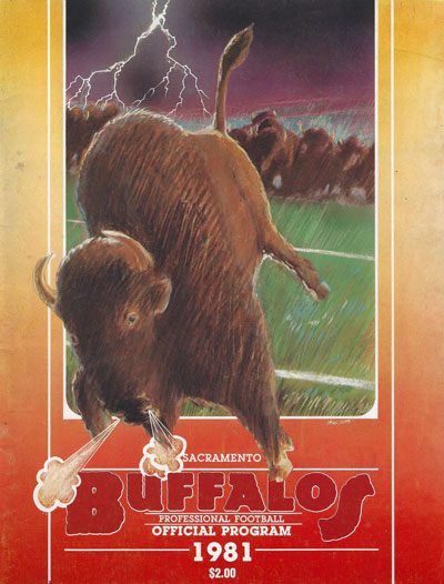 1981 Sacramento Buffalos Program from the California Football League