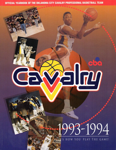1993-94 Oklahoma City Cavalry Yearbook from the Continental Basketball Association