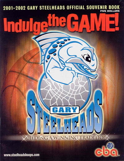 2001-02 Gary Steelheads Program from the Continental Basketball Association