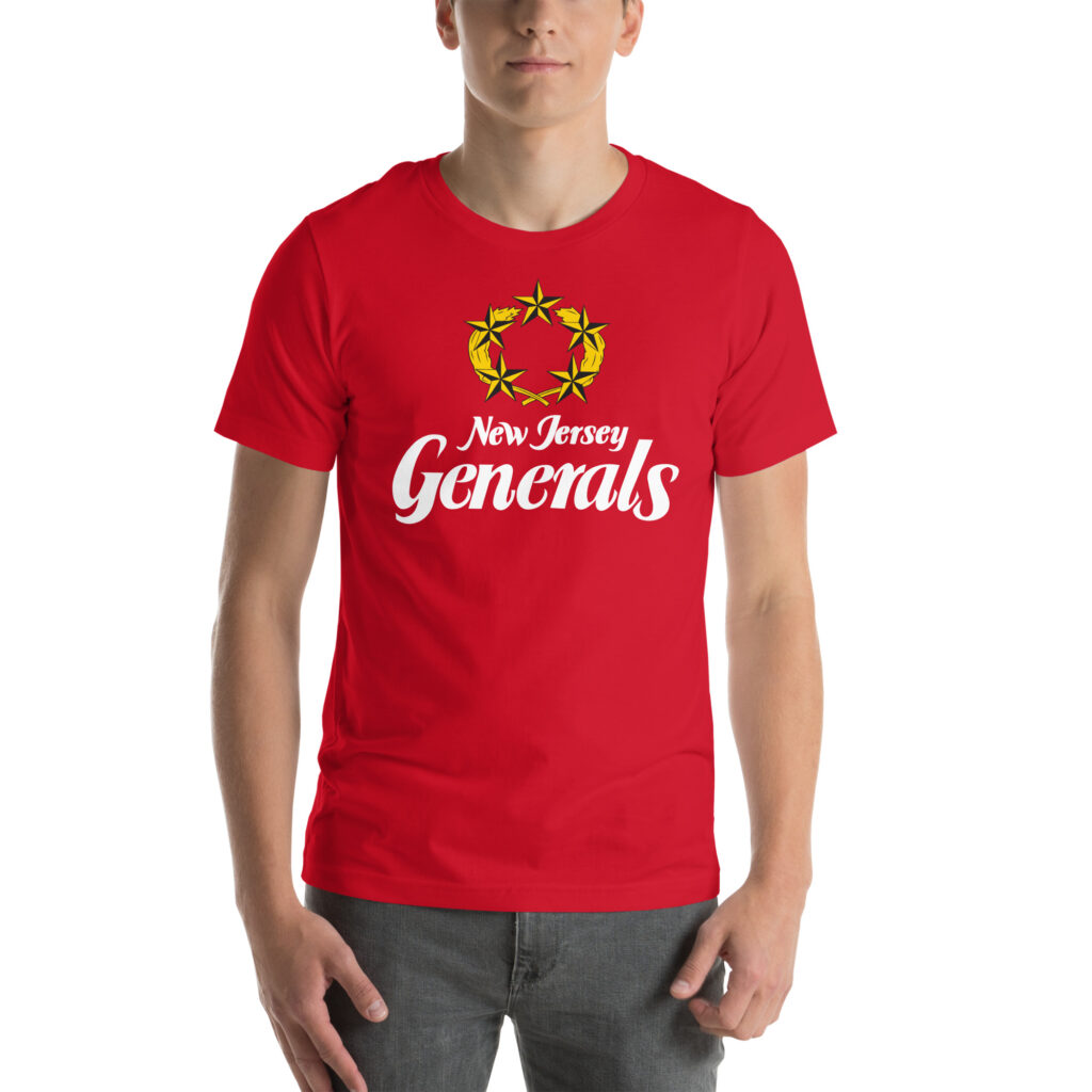 New Jersey Generals classic logo T-shirt red, Royal Retros