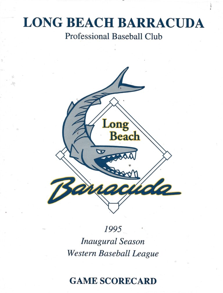 1995 Long Beach Barracuda Baseball Scorecard from the Western Baseball League