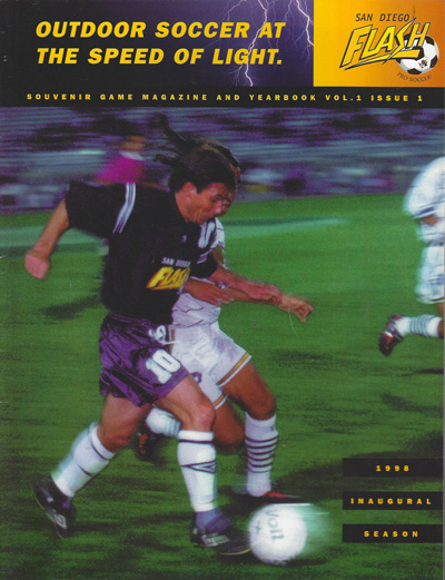 1998 San Diego Flash soccer program from the A-League