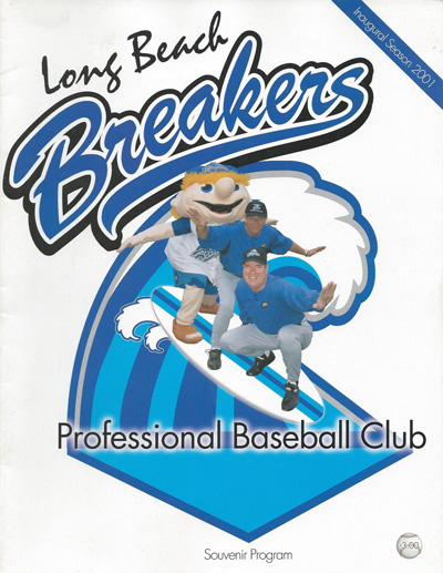 2001 Long Beach Breakers program from the Western Baseball League