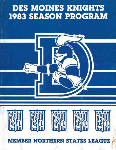 1983 Des Moines Knights program from the Northern States Football League