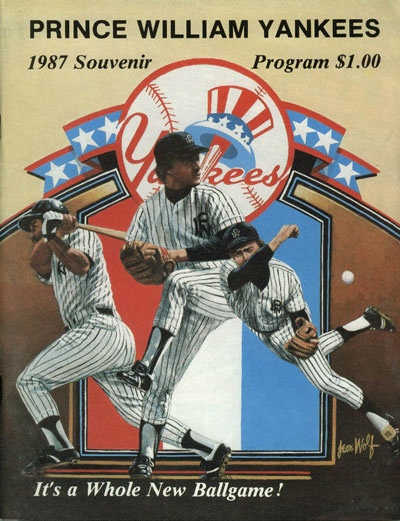 1987 Prince William Yankees baseball program from the Carolina League