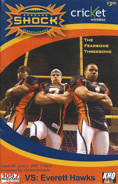2007 Spokane Shock program from Arena Football 2