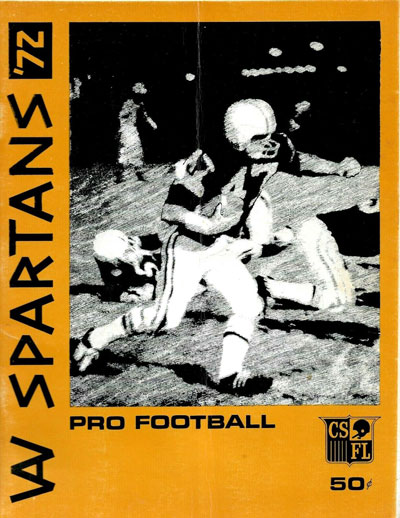 1972 West Allis Spartans program from the Central States Football League