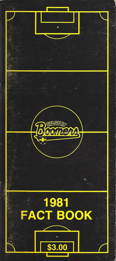 1981 Calgary Boomers Media Guide from the North American Soccer League