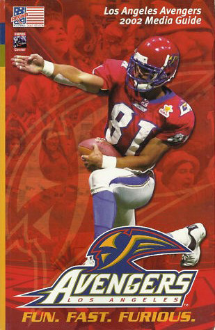 2002 Los Angeles Avengers Media Guide from the Arena Football League