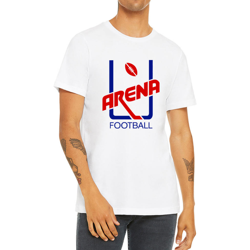 Arena Football League T-shirt, original logo on white. Royal retros