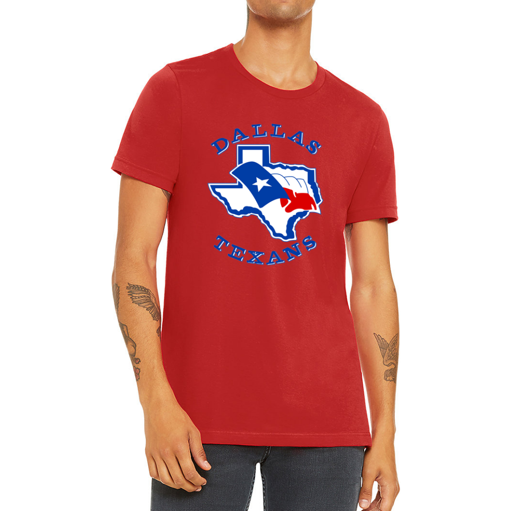 Dallas Texans Arena Football League T-shirt. Red. Royal Retros