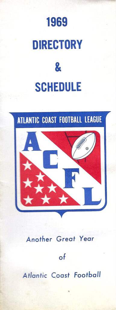 1969 Atlantic Coast Football League Directory & Schedule